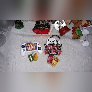 2 Gamer and snacks Christmas Ornaments Video Games Online Gaming Lover